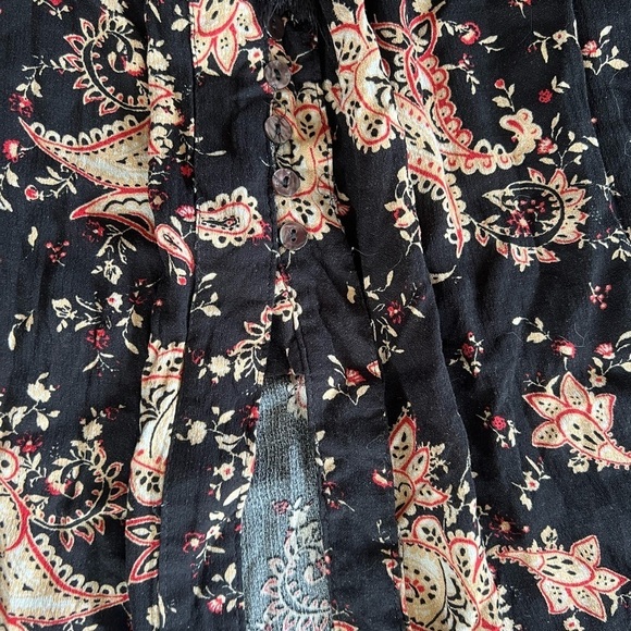 Rachel Zoe maxi skirt floral slit front medium stretch drawstring waist - Picture 4 of 9